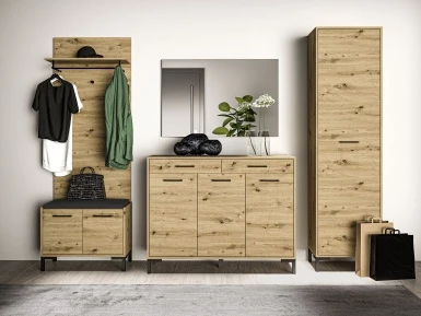 Design Plus Studio Kuchni & Salon Meblowy | Nevio 06 Dąb artisan - wieszak tapierowany | 