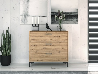 Design Plus Studio Kuchni & Salon Meblowy | Nevio 09 Dąb artisan - komoda | 