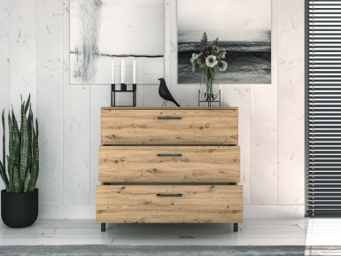 Design Plus Studio Kuchni & Salon Meblowy | Nevio 09 Dąb artisan - komoda | 