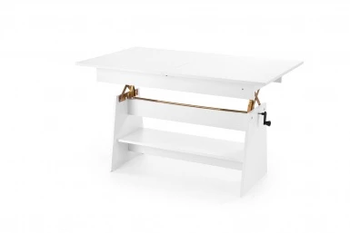 Design Plus Studio Kuchni & Salon Meblowy | ERIKA ławostół rozkładany biały (3p1szt) | 5905248137264