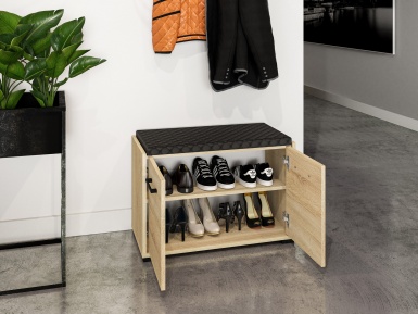 Design Plus Studio Kuchni & Salon Meblowy | Caro 02 Sonoma jasna - szafka na buty | 