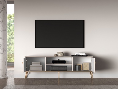 Design Plus Studio Kuchni & Salon Meblowy | Selgin 05 cashmere - RTV 2D | 