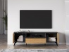 Design Plus Studio Kuchni & Salon Meblowy | Toscania 06 Dąb Baltic Dune/Jesion Prestige Czarny - RTV 2D1S | 