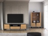 Design Plus Studio Kuchni & Salon Meblowy | Toscania 06 Dąb Baltic Dune/Jesion Prestige Czarny - RTV 2D1S | 