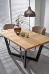 Design Plus Studio Kuchni & Salon Meblowy | MASSIVE 2 stół rozkładany 160-250x90x77 cm dąb naturalny/czarny (2p1szt) | 5905248137127