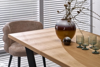 Design Plus Studio Kuchni & Salon Meblowy | MASSIVE 2 stół rozkładany 160-250x90x77 cm dąb naturalny/czarny (2p1szt) | 5905248137127