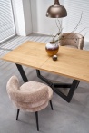 Design Plus Studio Kuchni & Salon Meblowy | MASSIVE 2 stół rozkładany 160-250x90x77 cm dąb naturalny/czarny (2p1szt) | 5905248137127