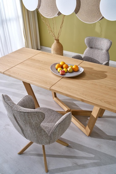 Design Plus Studio Kuchni & Salon Meblowy | MASSIVE 3 stół rozkładany 160-250x90x77 cm dąb naturalny/dąb naturalny (2p1szt) | 5905248137134