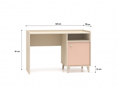 Design Plus Studio Kuchni & Salon Meblowy | Mevel 07 Piasek pustyni/Millennial pink - biurko 1D | 