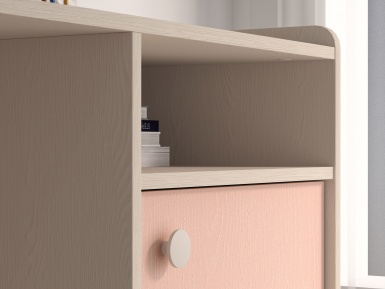 Design Plus Studio Kuchni & Salon Meblowy | Mevel 07 Piasek pustyni/Millennial pink - biurko 1D | 