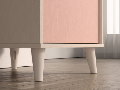 Design Plus Studio Kuchni & Salon Meblowy | Mevel 07 Piasek pustyni/Millennial pink - biurko 1D | 