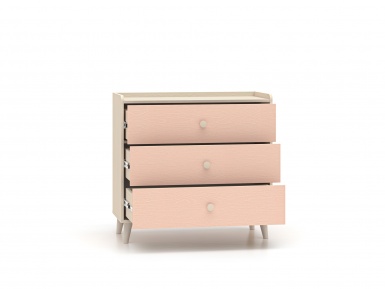 Design Plus Studio Kuchni & Salon Meblowy | Mevel 06 Piasek pustyni/Millennial pink - komoda 3S | 
