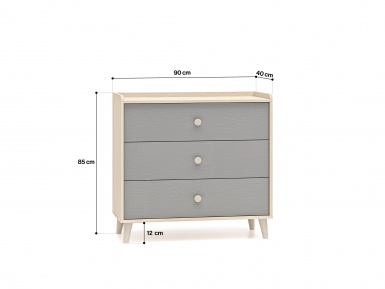 Design Plus Studio Kuchni & Salon Meblowy | Mevel 06 Piasek pustyni/szary pallad - komoda 3S | 