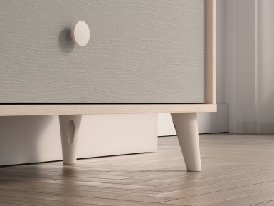 Design Plus Studio Kuchni & Salon Meblowy | Mevel 06 Piasek pustyni/szary pallad - komoda 3S | 