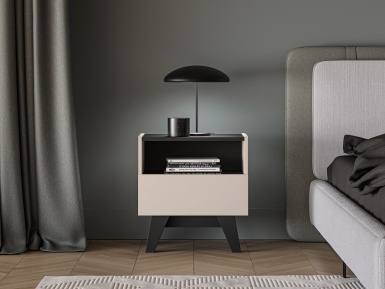 Design Plus Studio Kuchni & Salon Meblowy | Freshion 06 cashmere/czarny - szafka 1S | 