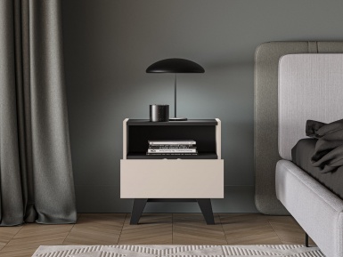 Design Plus Studio Kuchni & Salon Meblowy | Freshion 06 cashmere/czarny - szafka 1S | 