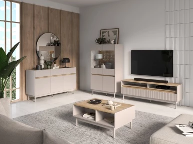 Design Plus Studio Kuchni & Salon Meblowy | Dunea 08 cashmere / dąb cremona torro - szafka 1S | 