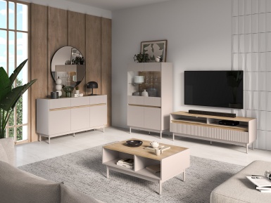 Design Plus Studio Kuchni & Salon Meblowy | Dunea 10 cashmere / dąb cremona torro - półka | 
