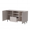 Design Plus Studio Kuchni & Salon Meblowy | PAXOS KM-1 komoda, kolor: kaszmir - czarny (2p1szt) | 5905248137752