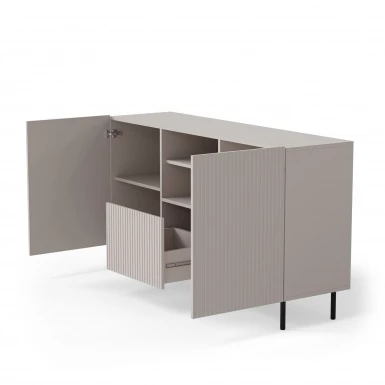 Design Plus Studio Kuchni & Salon Meblowy | PAXOS KM-1 komoda, kolor: kaszmir - czarny (2p1szt) | 5905248137752
