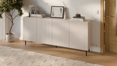 Design Plus Studio Kuchni & Salon Meblowy | PAXOS KM-2 komoda, kolor: kaszmir - czarny (2p1szt) | 5905248137769