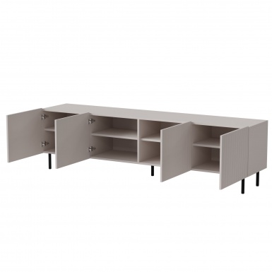 Design Plus Studio Kuchni & Salon Meblowy | PAXOS RTV-2 TV stolik RTV 200 cm, kolor: kaszmir - czarny (2p1szt) | 5905248137783