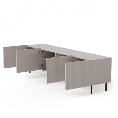 Design Plus Studio Kuchni & Salon Meblowy | PAXOS RTV-2 TV stolik RTV 200 cm, kolor: kaszmir - czarny (2p1szt) | 5905248137783