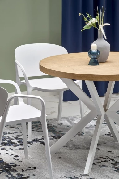 Design Plus Studio Kuchni & Salon Meblowy | PERONI stół rozkładany dąb złoty - biały (2p1szt) | 2010001194316