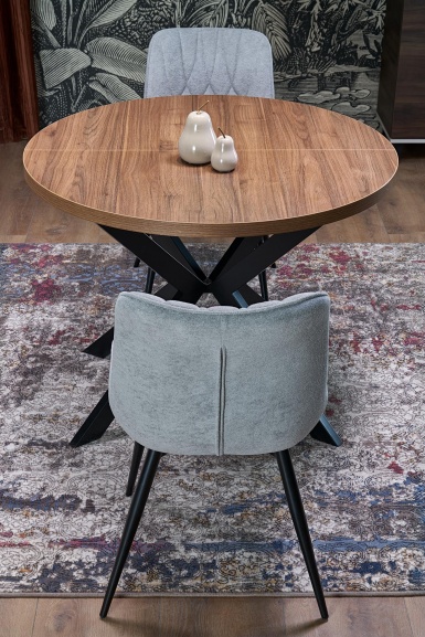 Design Plus Studio Kuchni & Salon Meblowy | PERONI stół rozkładany orzech - czarny (2p1szt) | 5905248137233