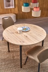 Design Plus Studio Kuchni & Salon Meblowy | PIVOT stół rozkładany 102-142x102x75 cm, blat - dąb artisan, nogi - czarny (1p1szt) | 5905248137356