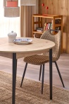 Design Plus Studio Kuchni & Salon Meblowy | PIVOT stół rozkładany 102-142x102x75 cm, blat - dąb artisan, nogi - czarny (1p1szt) | 5905248137356
