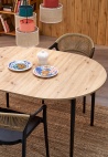 Design Plus Studio Kuchni & Salon Meblowy | PIVOT stół rozkładany 102-142x102x75 cm, blat - dąb artisan, nogi - czarny (1p1szt) | 5905248137356
