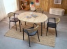 Design Plus Studio Kuchni & Salon Meblowy | PIVOT stół rozkładany 102-142x102x75 cm, blat - dąb artisan, nogi - czarny (1p1szt) | 5905248137356