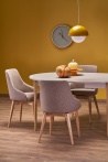 Design Plus Studio Kuchni & Salon Meblowy | PIVOT stół rozkładany 102-142x102x75 cm, blat - kaszmir, nogi - naturalny (1p1szt) | 5905248137349