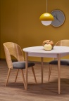 Design Plus Studio Kuchni & Salon Meblowy | PIVOT stół rozkładany 102-142x102x75 cm, blat - kaszmir, nogi - naturalny (1p1szt) | 5905248137349