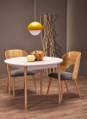Design Plus Studio Kuchni & Salon Meblowy | PIVOT stół rozkładany 102-142x102x75 cm, blat - kaszmir, nogi - naturalny (1p1szt) | 5905248137349