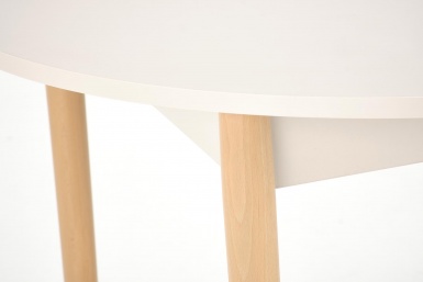 Design Plus Studio Kuchni & Salon Meblowy | PIVOT stół rozkładany 102-142x102x75 cm, blat - kaszmir, nogi - naturalny (1p1szt) | 5905248137349