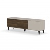 Design Plus Studio Kuchni & Salon Meblowy | RANDOM 2 RTV-1 stolik RTV 150 cm kaszmir / orzech / czarny (2p1szt) | 5905248137691