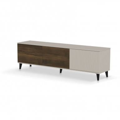 Design Plus Studio Kuchni & Salon Meblowy | RANDOM 2 RTV-2 stolik RTV 180 cm kaszmir / orzech / czarny (2p1szt) | 5905248137707