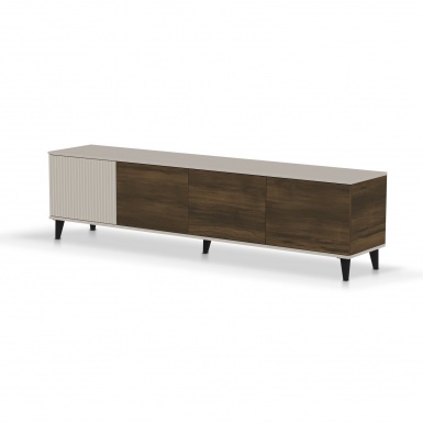 Design Plus Studio Kuchni & Salon Meblowy | RANDOM 2 RTV-3 stolik RTV 200 cm kaszmir / orzech / czarny (2p1szt) | 5905248137714