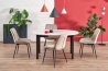 Design Plus Studio Kuchni & Salon Meblowy | RINGO stół kolor blat kaszmir, nogi - czarny (102-142x102x76 cm) (2p1szt) | 5905248137363