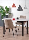 Design Plus Studio Kuchni & Salon Meblowy | RINGO stół kolor blat kaszmir, nogi - czarny (102-142x102x76 cm) (2p1szt) | 5905248137363