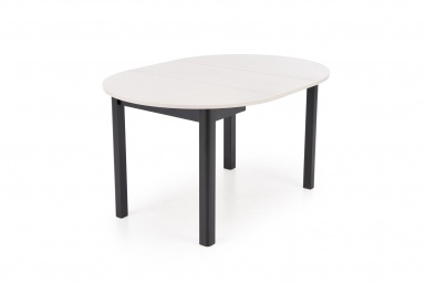 Design Plus Studio Kuchni & Salon Meblowy | RINGO stół kolor blat kaszmir, nogi - czarny (102-142x102x76 cm) (2p1szt) | 5905248137363