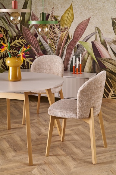 Design Plus Studio Kuchni & Salon Meblowy | RUBEN stół kolor blat - kaszmir, nogi - naturalny (102-142x102x75 cm) (2p1szt) | 5905248137370
