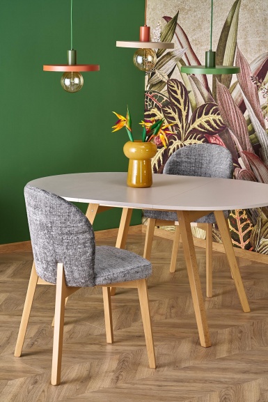 Design Plus Studio Kuchni & Salon Meblowy | RUBEN stół kolor blat - kaszmir, nogi - naturalny (102-142x102x75 cm) (2p1szt) | 5905248137370