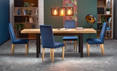 Design Plus Studio Kuchni & Salon Meblowy | TIAGO stół rozkładany 140-220/80 blat: dąb craft, nogi: czarny (3p1szt) | 2010001188407