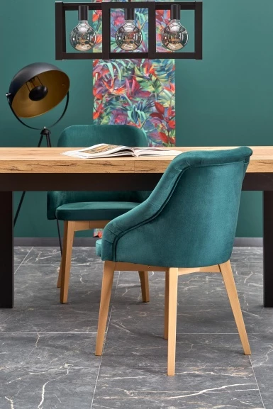 Design Plus Studio Kuchni & Salon Meblowy | TIAGO stół rozkładany 140-220/80 blat: dąb craft, nogi: czarny (3p1szt) | 2010001188407