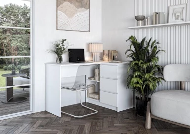 Design Plus Studio Kuchni & Salon Meblowy | BEGA biurko, biały (2p1szt) | 5905248137417