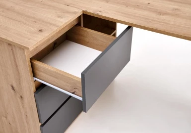 Design Plus Studio Kuchni & Salon Meblowy | BEGA biurko, dąb artisan / grafitowy (2p1szt) | 5905248137431