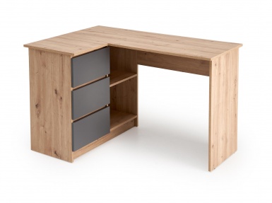 Design Plus Studio Kuchni & Salon Meblowy | BEGA biurko, dąb artisan / grafitowy (2p1szt) | 5905248137431